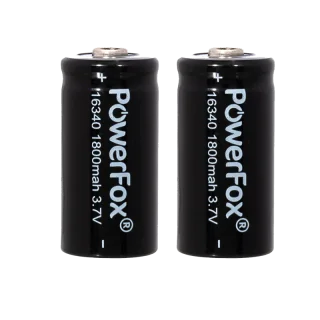 PowerFox 16340 Li-Ionen-Akku im Zweierpack für kompakte Laserpointer