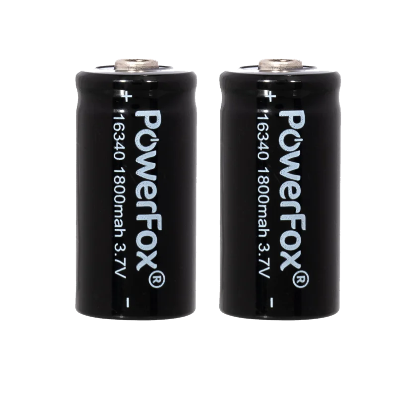 PowerFox 16340 Li-Ionen-Akku im Zweierpack für kompakte Laserpointer