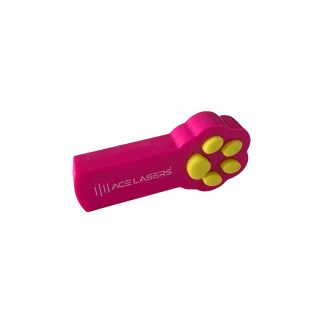 Spiellaser von ACE Lasers im rosa Gehäuse mit rotem Laserpunkt für Katze und Hund