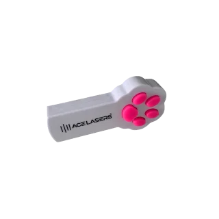 Spiellaser von ACE Lasers mit weißem Gehäuse und rotem Laserpunkt für Katze und Hund